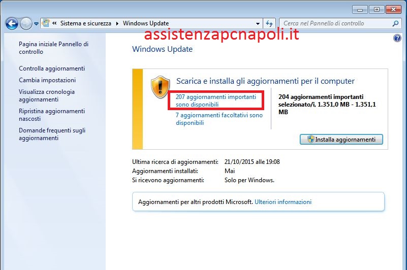 Come disabilitare gli aggiornamenti automatici in Windows 7