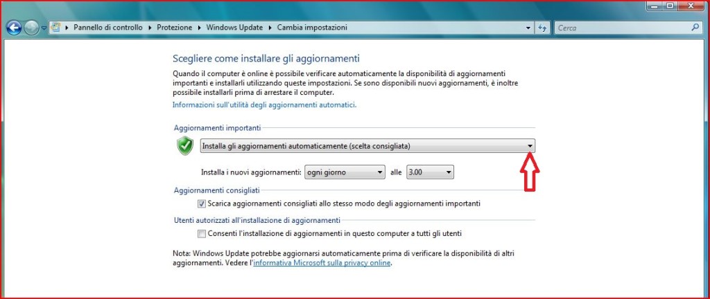 Come disattivare gli aggiornamenti automatici in Windows Vista