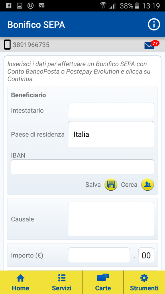 Guida come installare l' applicazione PosteMobile