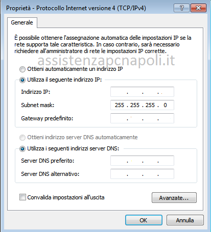 Come impostare un IP statico su Windows 7