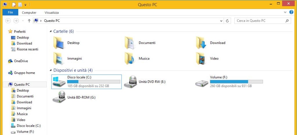 Come fare spazio sul disco in Windows 8.1