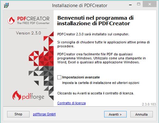 Guida installazione PDF Creator