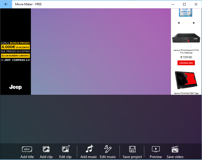 Movie Maker App gratuita Windows 10