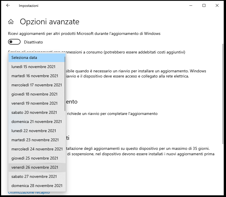 Disattivare aggiornamento a Windows 11