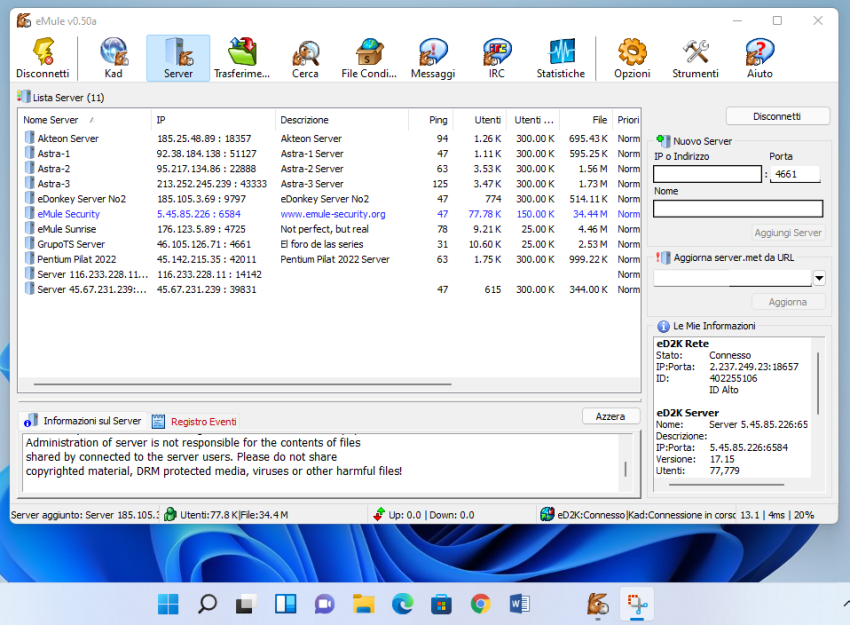 Aprire porte eMule su Windows 11